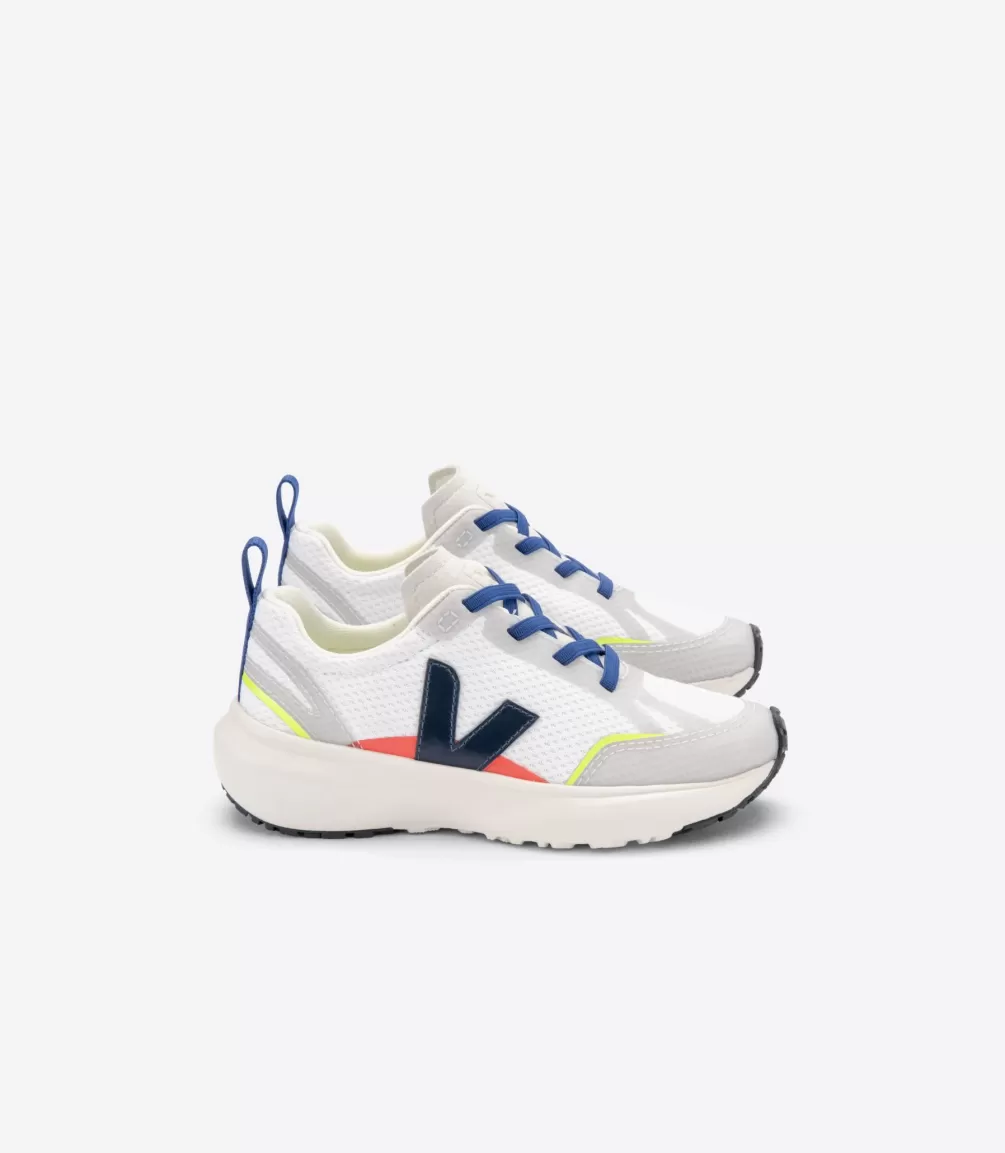 Niños | Vegana>VEJA CANARY ELASTIC LACES ALVEOMESH WHITE NAUTICO