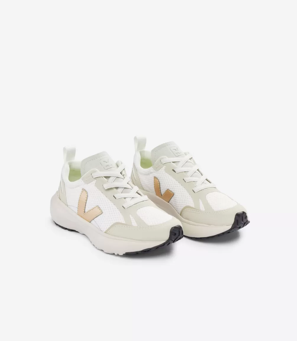 Niños | Vegana>VEJA CANARY ELASTIC LACES ALVEOMESH WHITE PLATINE