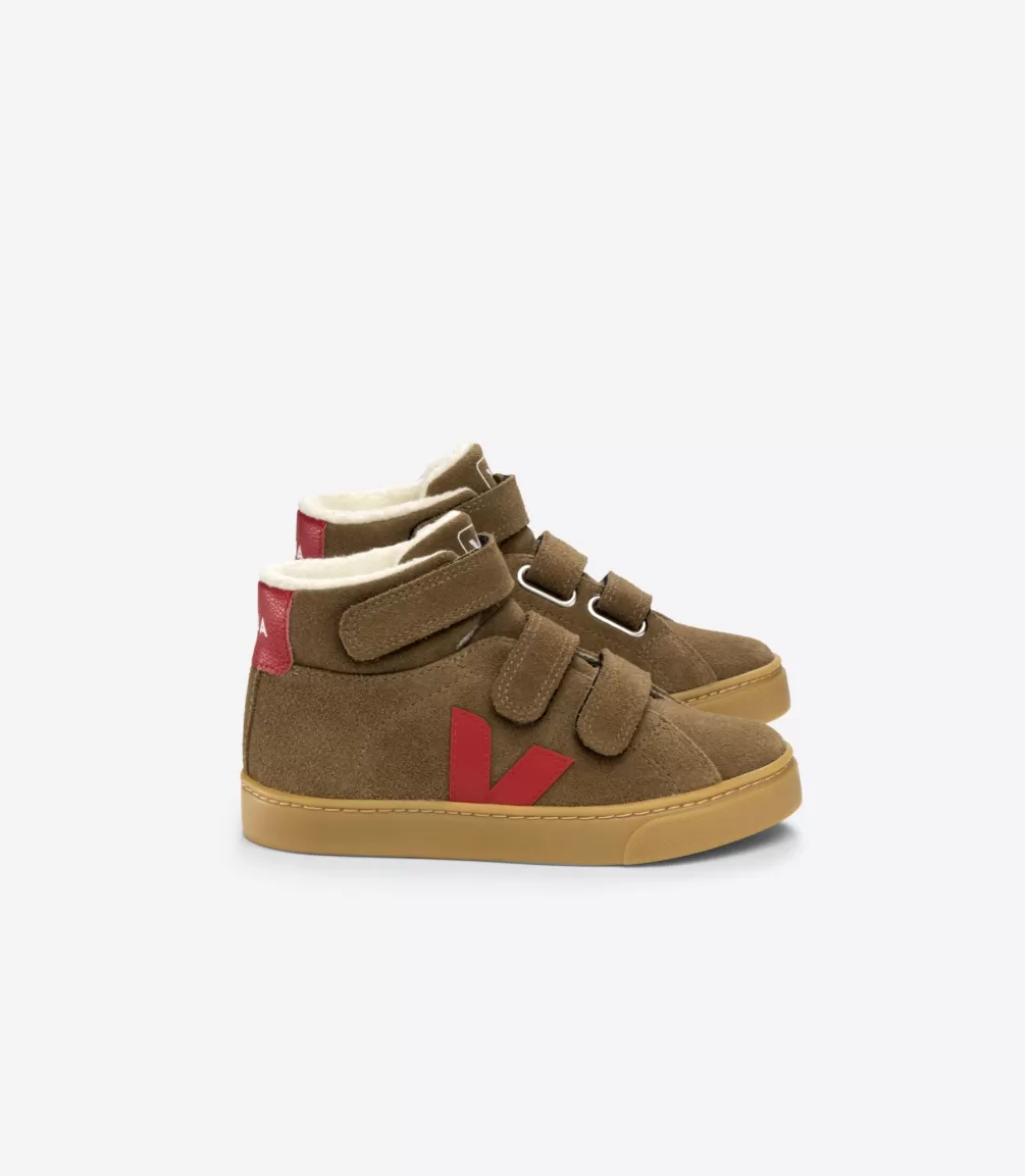 Botas Altas | Esplar Mid>VEJA ESPLAR MID FURED SUEDE BROWN PEKIN