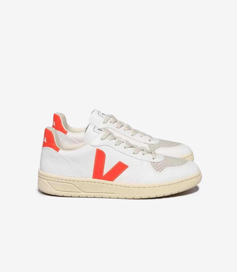 Adultos | Vegana>VEJA V-10 CWL WHITE ORANGE FLUO