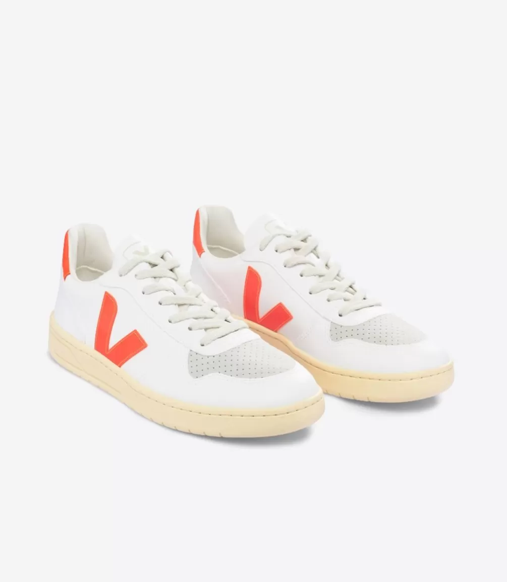 Adultos | Vegana>VEJA V-10 CWL WHITE ORANGE FLUO