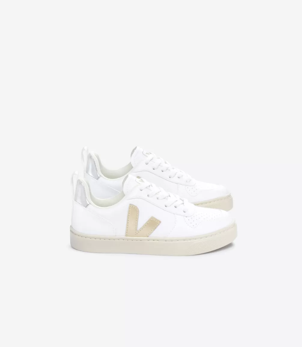 Niños | Vegana>VEJA V-10 LACES CWL WHITE PLATINE SILVER