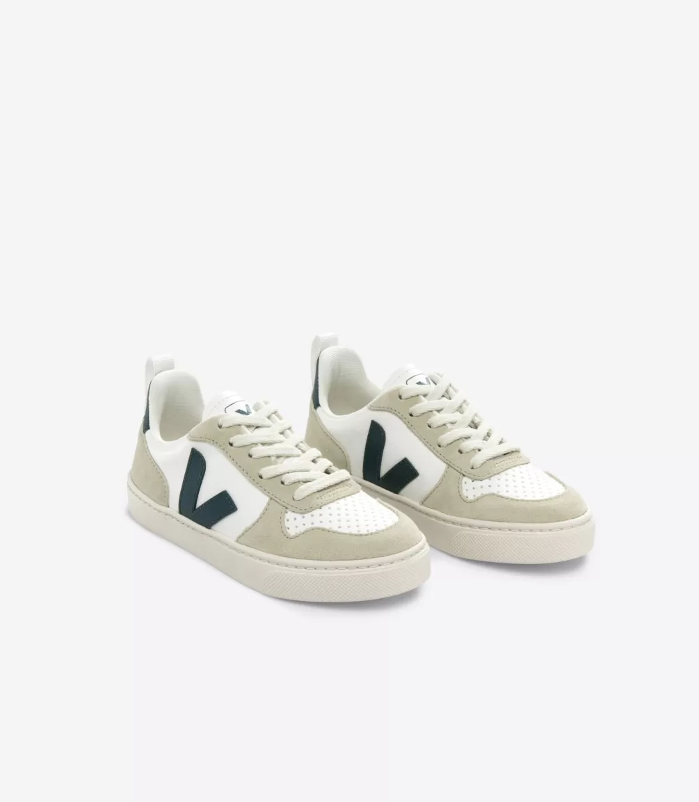 V-10>VEJA V-10 LACES LEATHER WHITE BRITTANY ALMOND