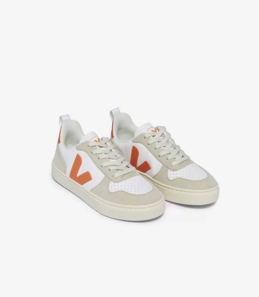 V-10>VEJA V-10 LACES LEATHER WHITE FURY ALMOND