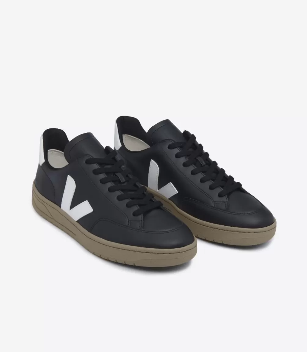 V-12 | V-12>VEJA V-12 LEATHER BLACK WHITE DUNE