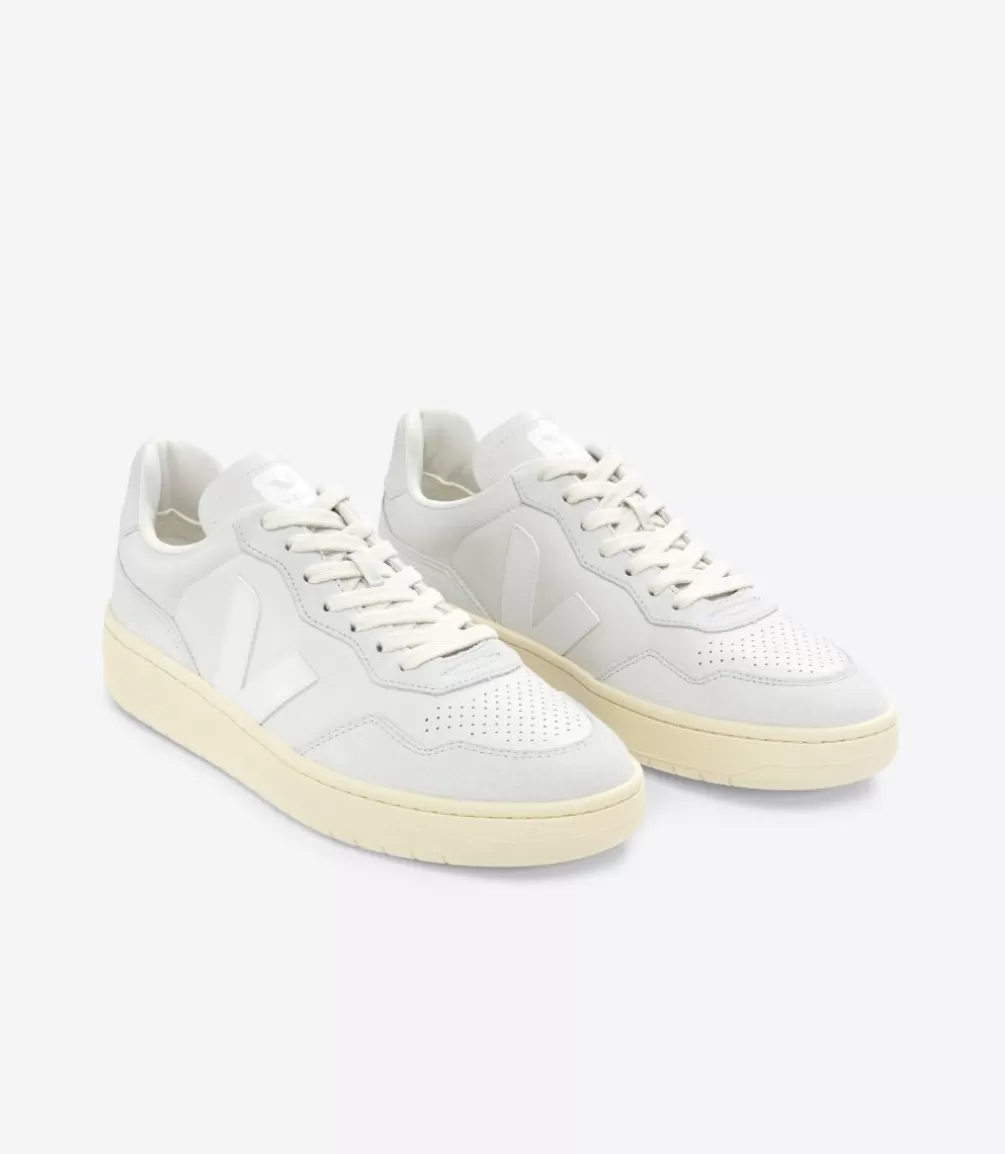 V-90 | V-90>VEJA V-90 LEATHER GRAVEL WHITE