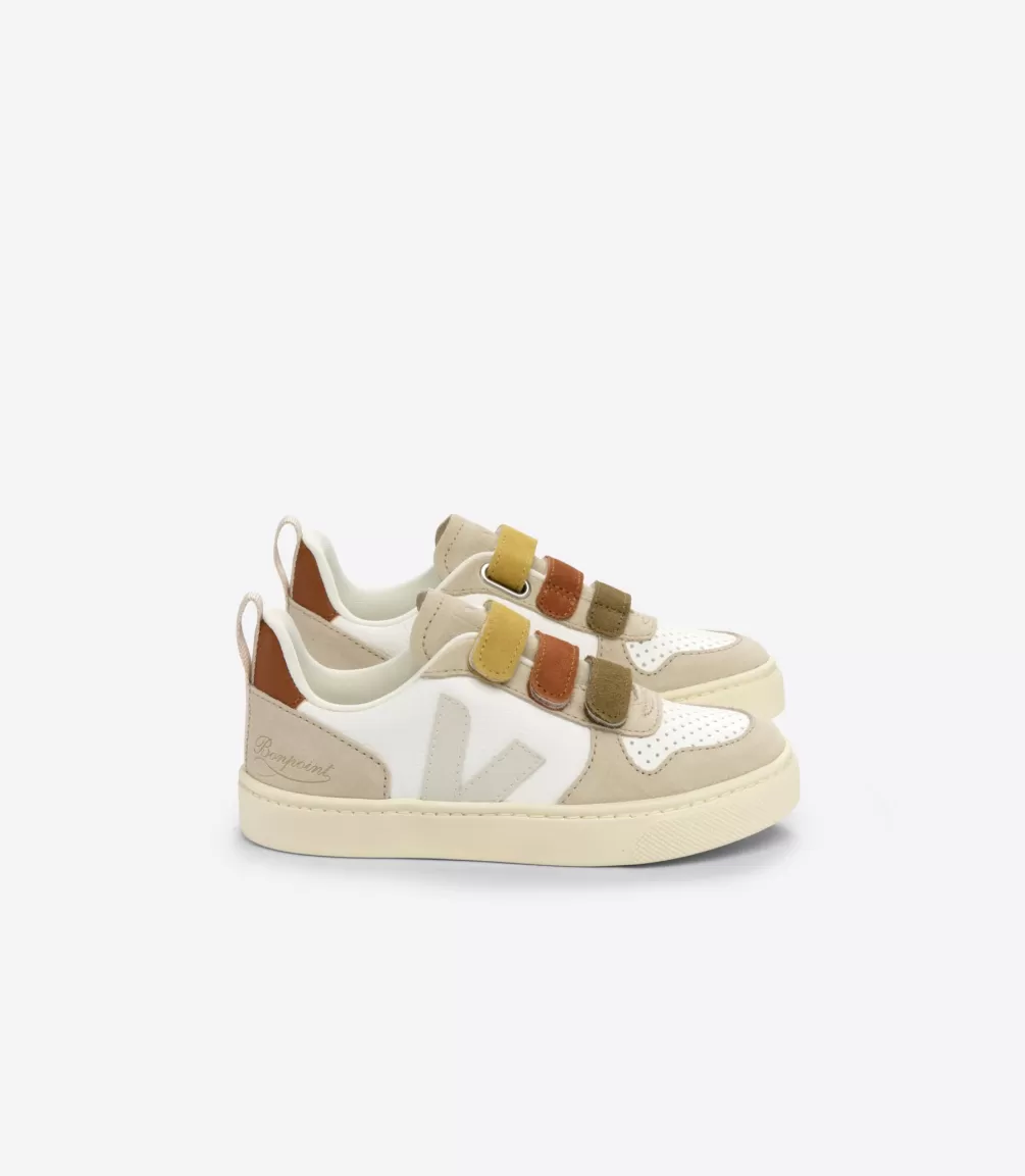 Collab | V-10>VEJA V-10 LEATHER X BONPOINT MULTICO ALMOND