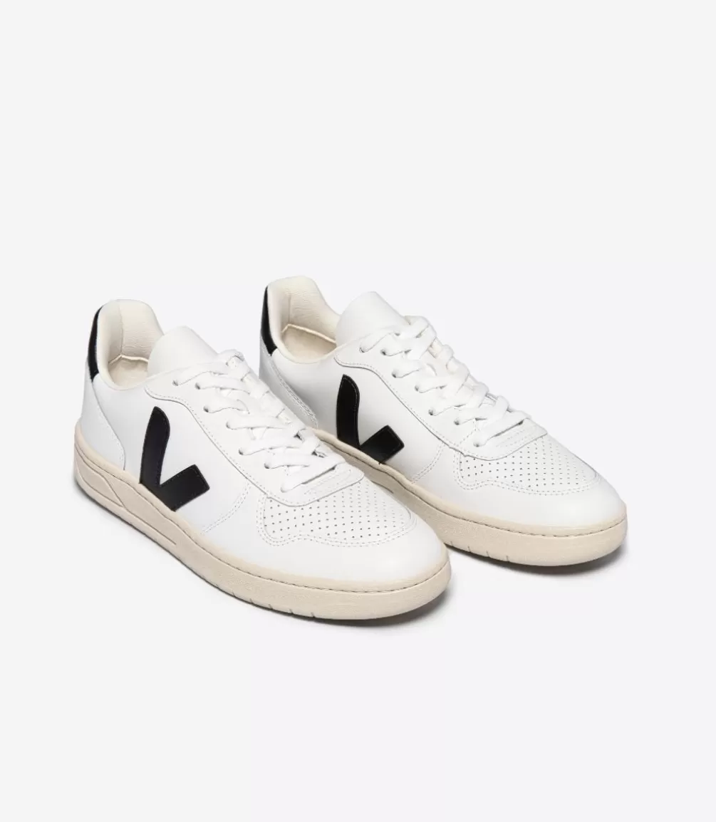 Adultos | Vegana>VEJA V-10 LEATHER WHITE BLACK