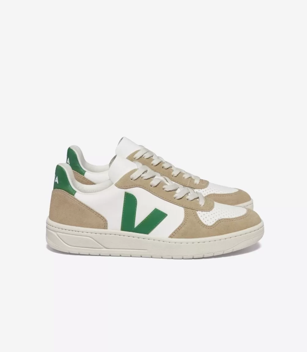 V-10 | V-10>VEJA V-10 LEATHER WHITE EMERAUDE SAHARA