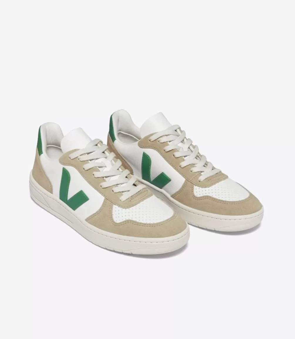 V-10 | V-10>VEJA V-10 LEATHER WHITE EMERAUDE SAHARA