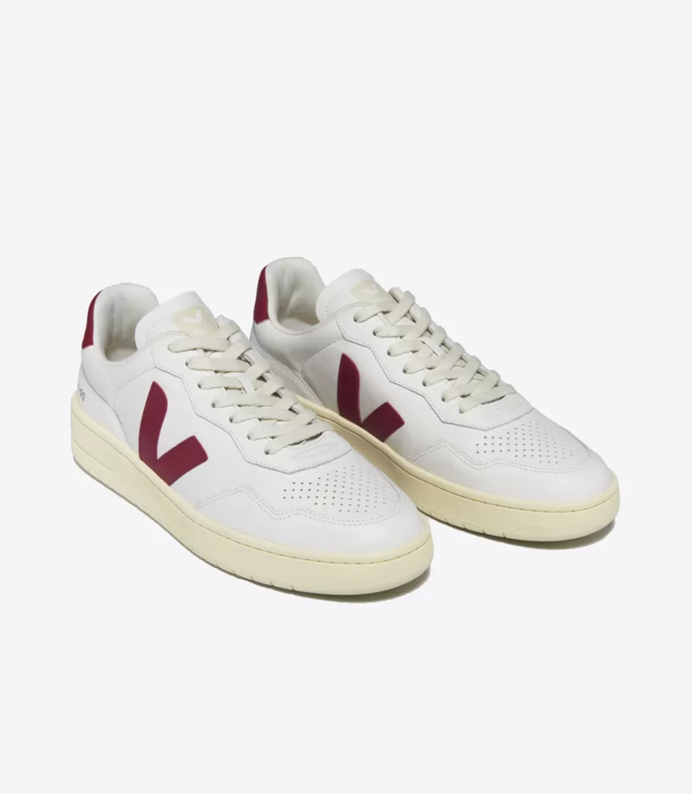 V-90 | V-90>VEJA V-90 LEATHER WHITE MARSALA