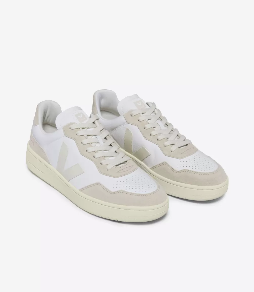 V-90 | Made In Europe>VEJA V-90 LEATHER WHITE PIERRE ALMOND