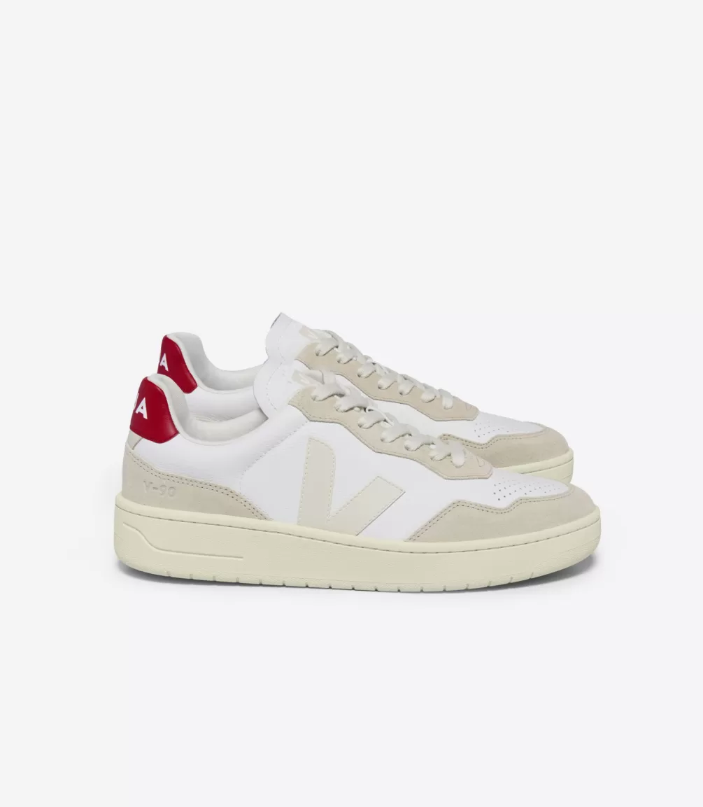 V-90 | Made In Europe>VEJA V-90 LEATHER WHITE PIERRE PEKIN