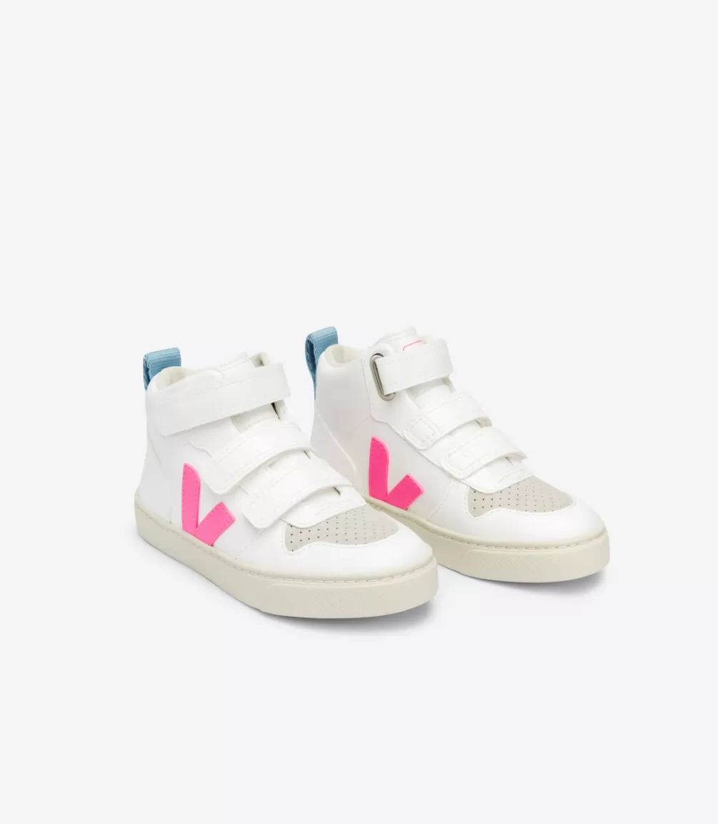 Niños | Vegana>VEJA V-10 MID CWL WHITE SARI STEEL