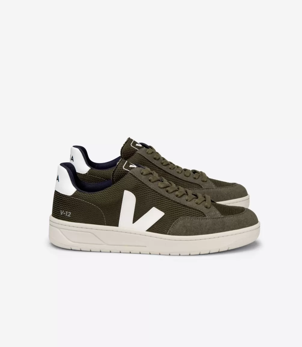 Adultos | Vegana>VEJA V-12 VEGAN B-MESH OLIVE WHITE